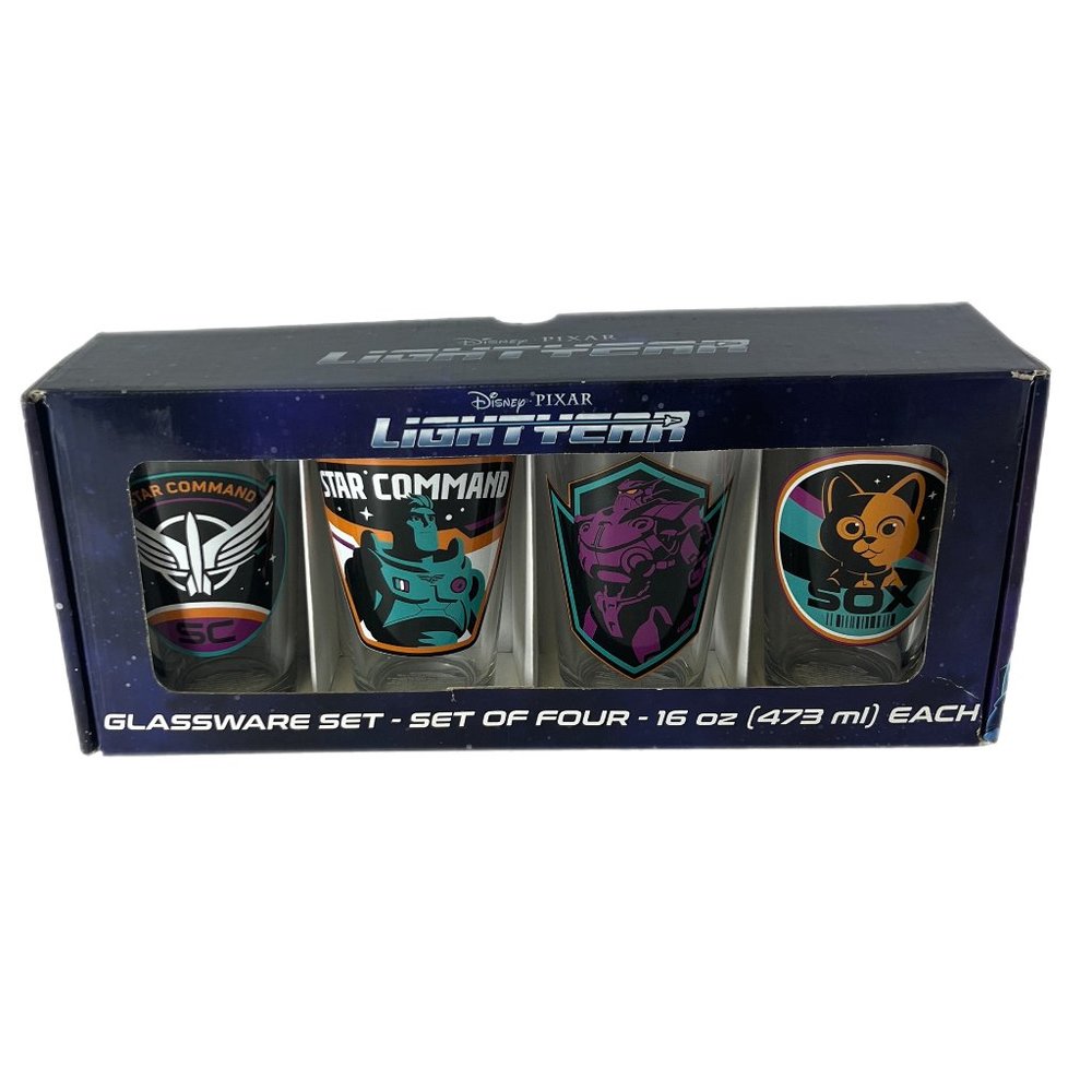 Disney Pixar Licensed Lightyear Glassware Set - 4 • Sixteen Ounce NIOB